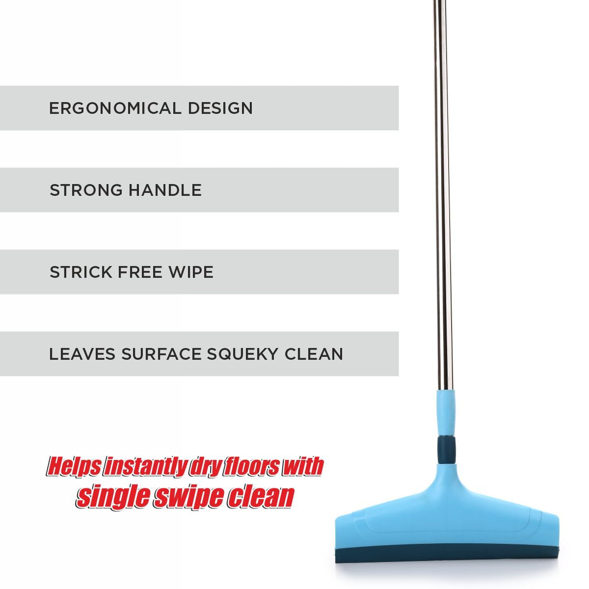 Plastic Floor Squeegee Wiper with Telescopic Handle Durable, Ergonomic, and Efficient Cleaning Solution for Sparkling Floors for Bathroom, Kitchen,