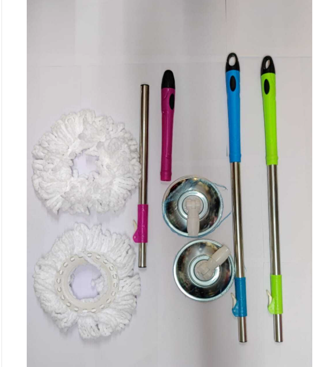 Stainless Steel  plate  Clean Mop Stick & Plate Rod Only Without Bucket with Standing Magic Pocha with Easy Grip Handle for Floor Cleaning Supplies Product for Home, Office