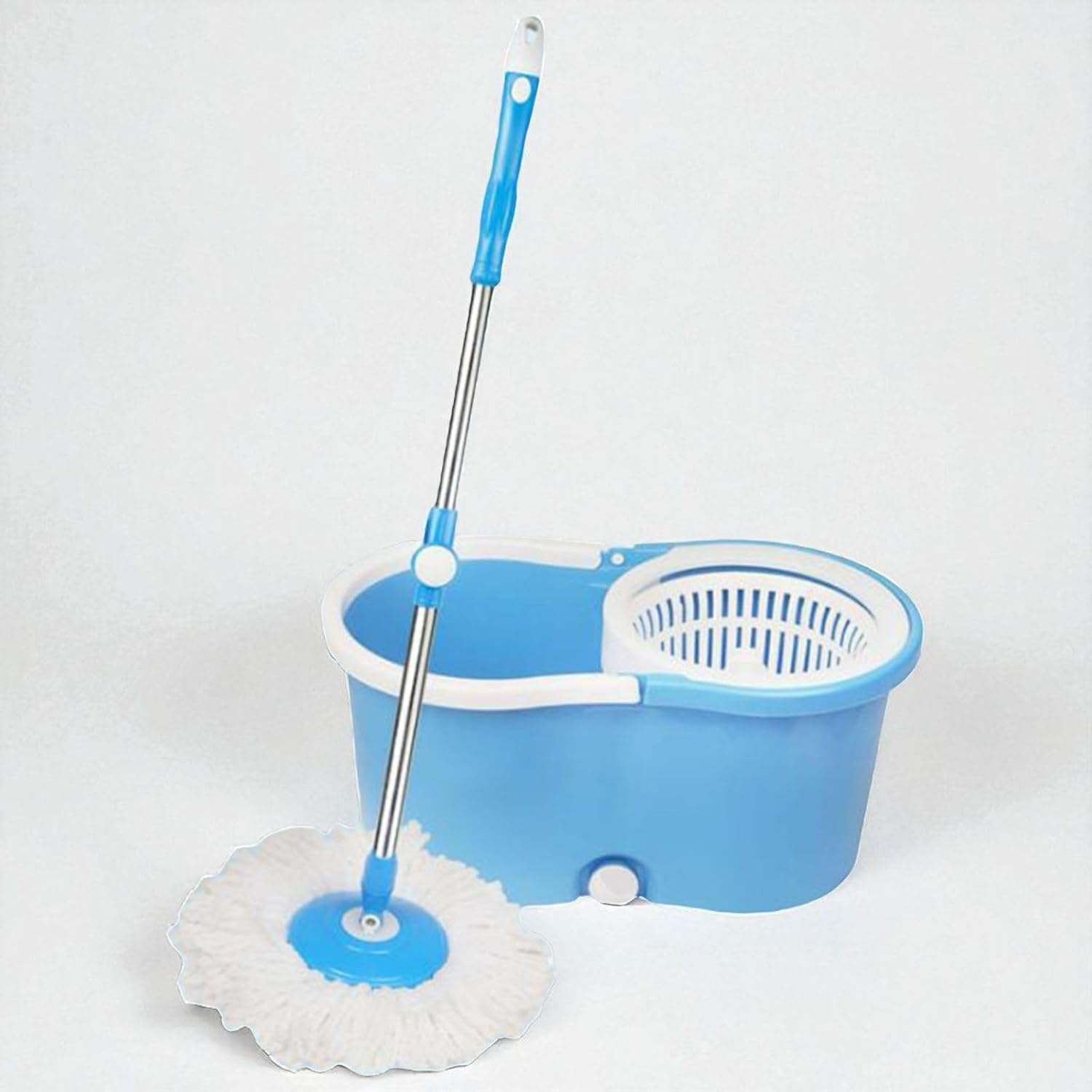 Spin Bucket Mop for Floor Cleaning,360° Rotating,Microfiber Head & Spin Wet and Dry Bucket  Adjustable Handle,Reusable Washable Mop for All Surface