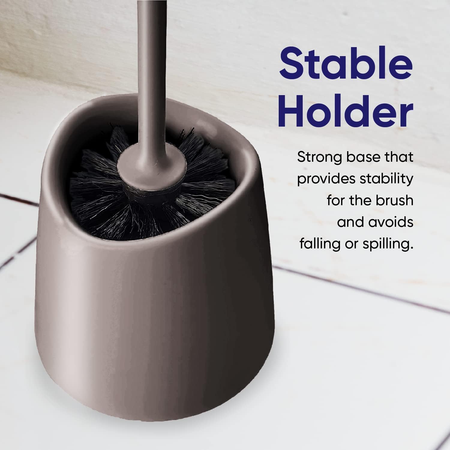 Toilet Brush with Holder Toilet Cleaner Brush with Scrubbing Wand, Storage Toilet Cleaning. Plastic Toilet Brush with Container Holder for All Types of Toilet