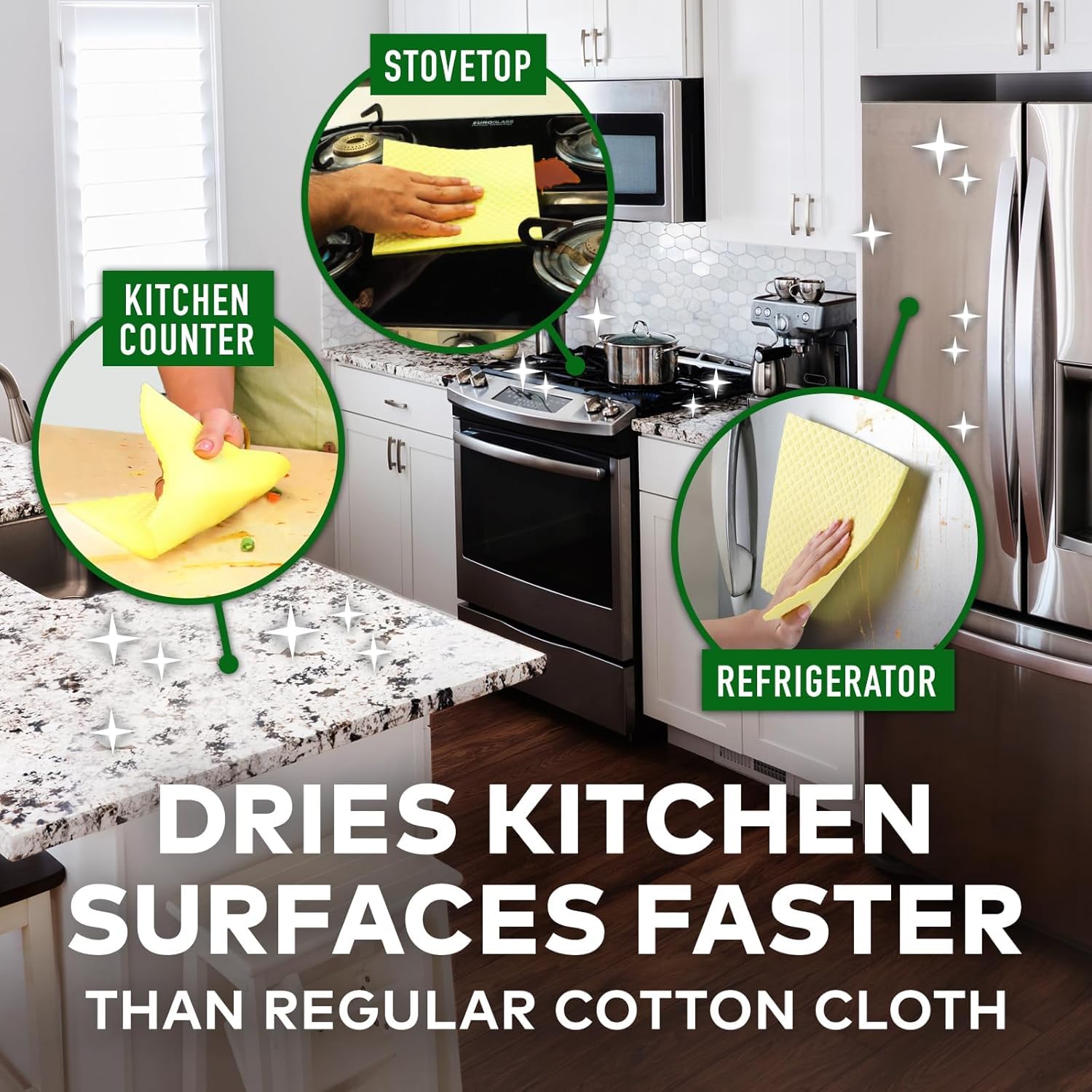 ipe Resusable Kitchen Cleaning Foam Cellulose Wood Sponge- Easy to use, Multi- Color & Biodegradable Kitchen Cleaning Sponge Wipes with Super Absorbant Biodegradable Cellulose 5 Count