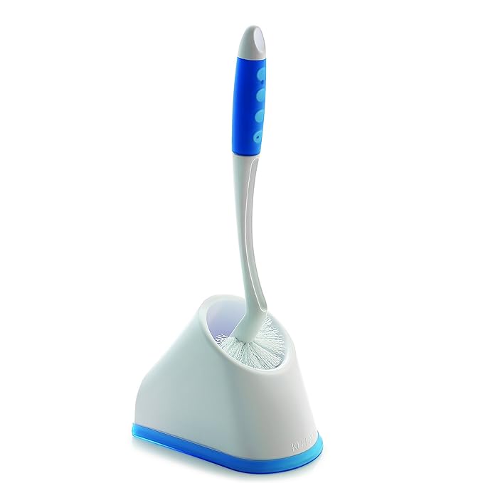 Hockey Shape Toilet Cleaner Brush with Holder Stand, Toilet Cleaning Brush for Western and Indian Toilet, Bathroom Brush for Toilet Cleaning (