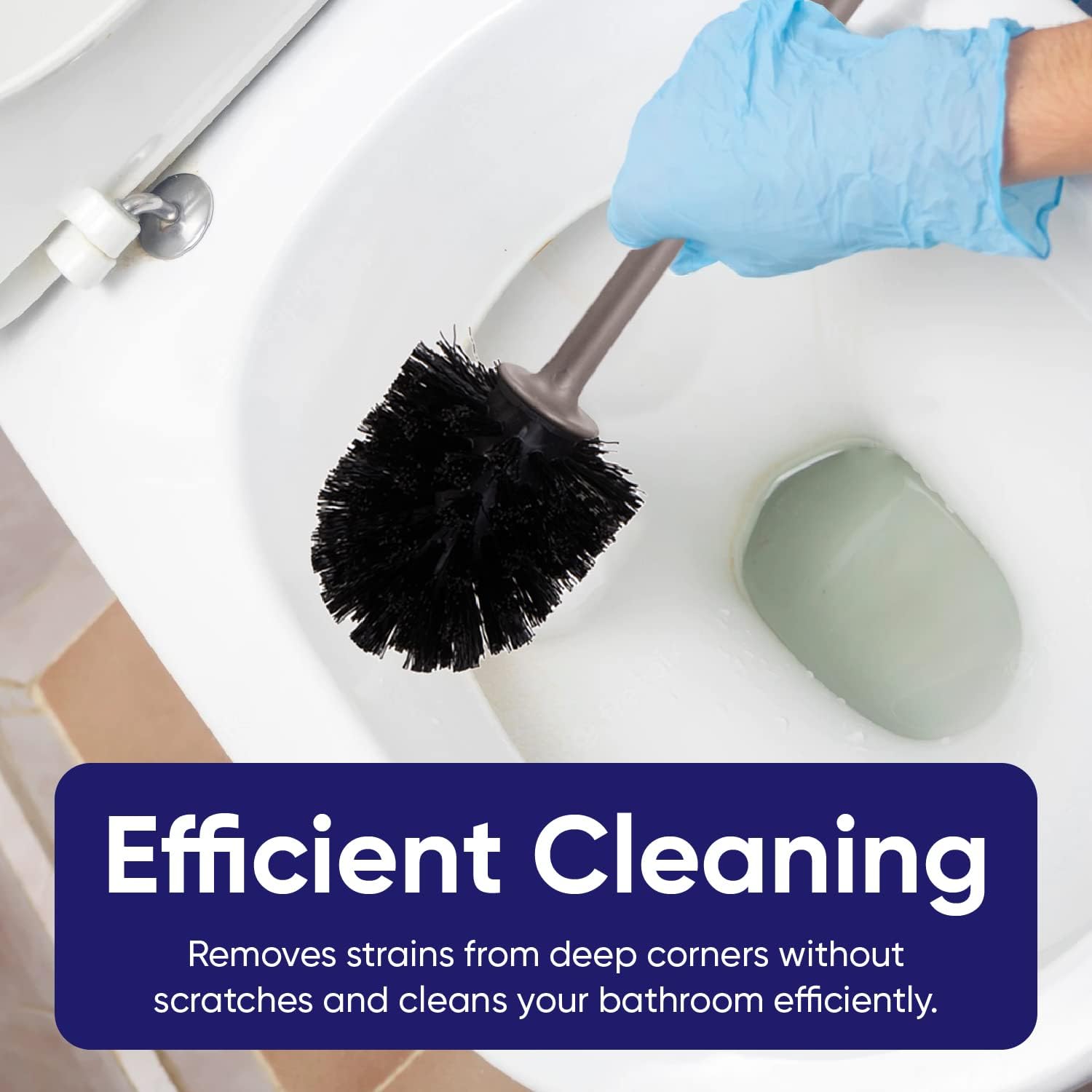 Toilet Brush with Holder Toilet Cleaner Brush with Scrubbing Wand, Storage Toilet Cleaning. Plastic Toilet Brush with Container Holder for All Types of Toilet