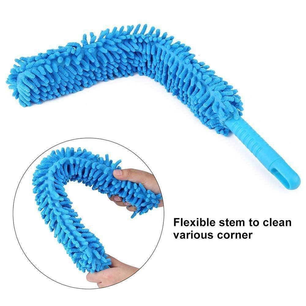 an Cleaner Brush with Long Rod Flexible Fan Cleaning Mop Microfiber Dust Cleaner Foldable Duster for Home, Kitchen, Car, Ceiling (Multicolor)